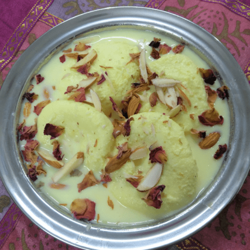 Spongy Rasmalai Sweet Recipe with Toned Milk