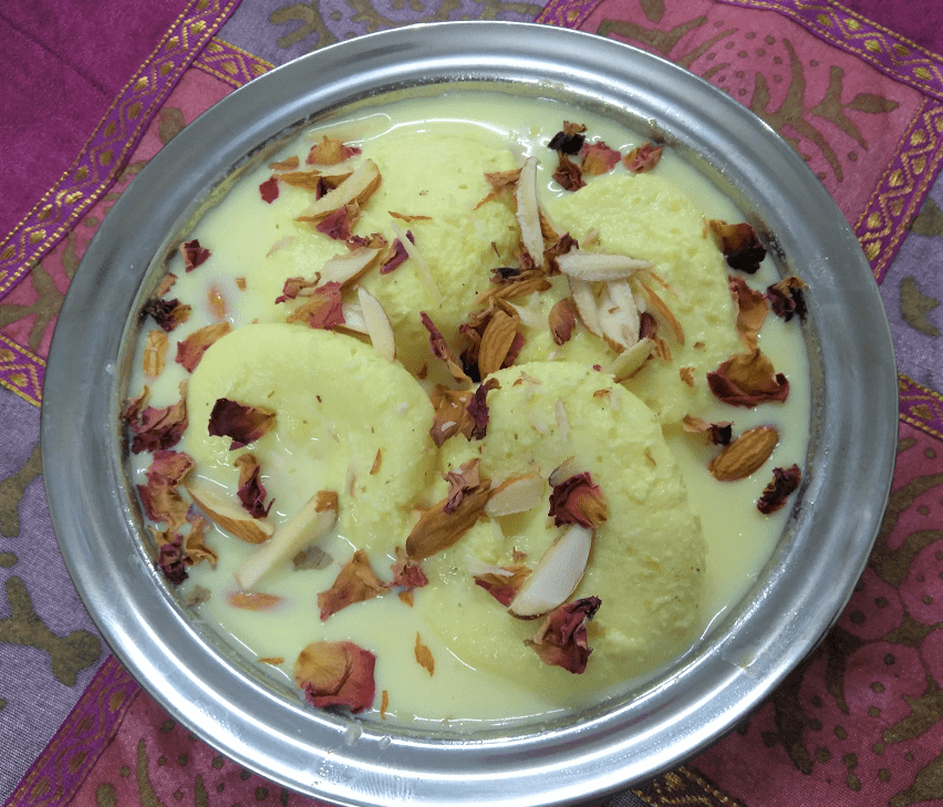 Spongy Rasmalai Sweet Recipe with Toned Milk