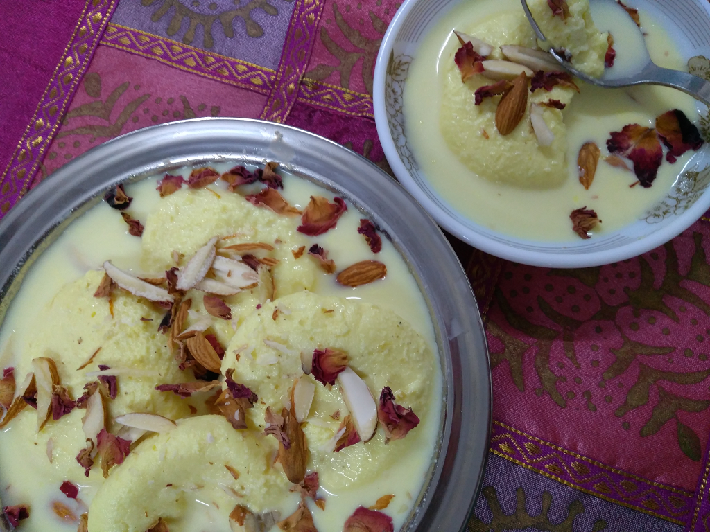 Spongy Rasmalai Sweet Recipe with Toned Milk