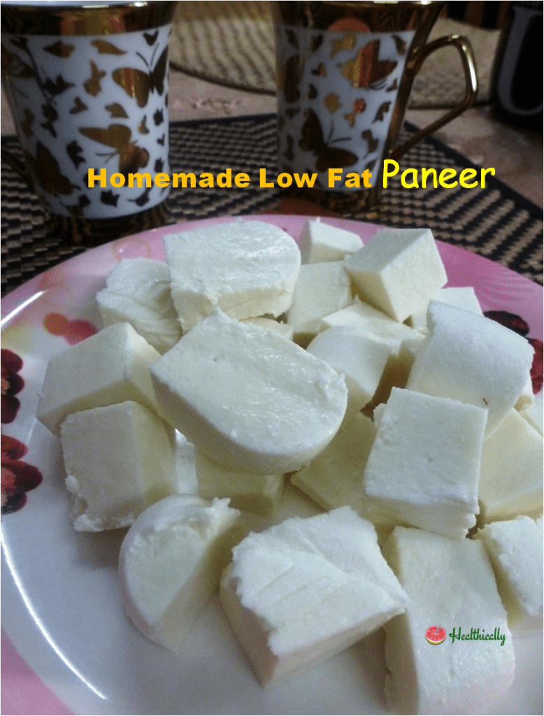 Homemade Fresh Paneer / How To Make Low Fat Paneer At Home