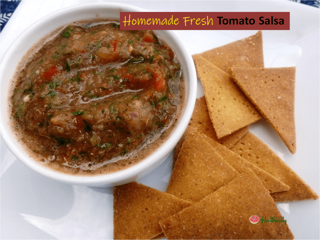 Indian Style Mexican Spicy Salsa Dip / Homemade Fresh Tomato Salsa