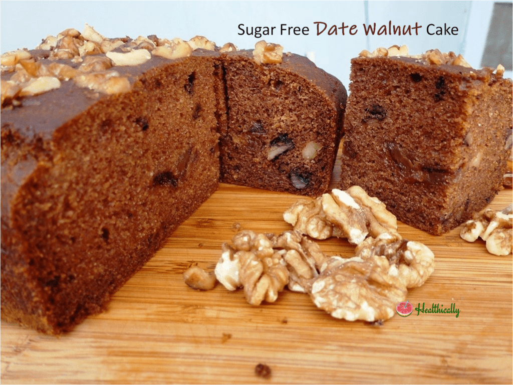 Sugar Free Date Walnut Cake / (no butter, no curd, no condensed milk)