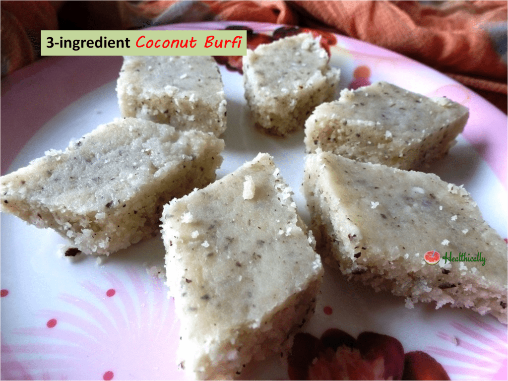 3-ingredient dry coconut burfi