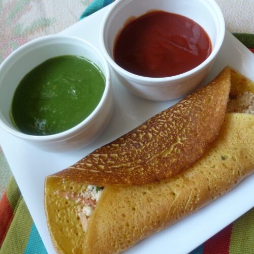 besan ka chilla with paneer