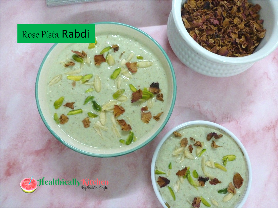 Halwai Style Danedar Rabri Recipe| Quick Rose Pista Rabdi