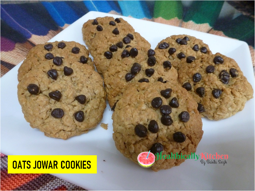 Jowar Oats Choco Chip Cookies | Eggless Sorghum Millet Recipes For Weight Loss