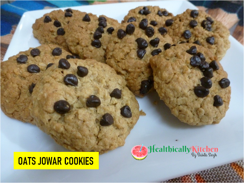 Jowar Oats Choco Chip Cookies | Eggless Sorghum Millet Recipes For Weight Loss