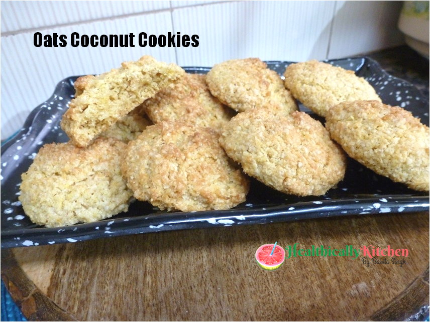 Eggless Oats Coconut Cookies (No Flour, No Refined Sugar)