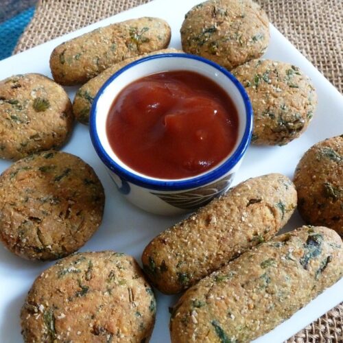 Chana Dal and Spinach Cutlet | Crispy Spinach Tikki Recipe | Easy High Protein Snack
