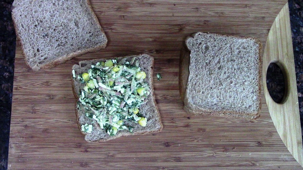 spinach corn sandwich