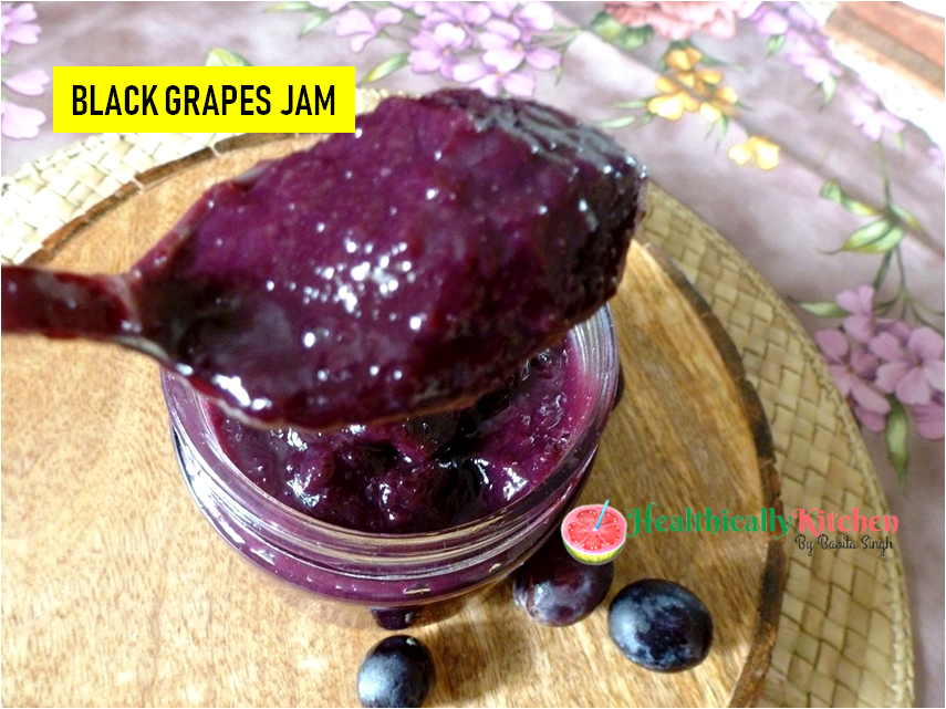 Easy 2 Ingredient Black Grapes Jam Recipe