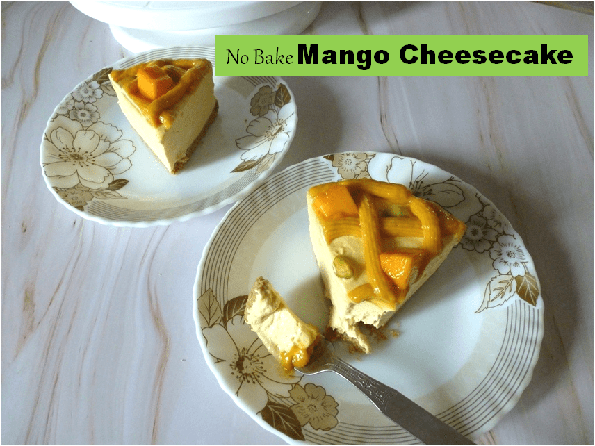 No Bake Mango Cheesecake without Gelatine or Agar Agar