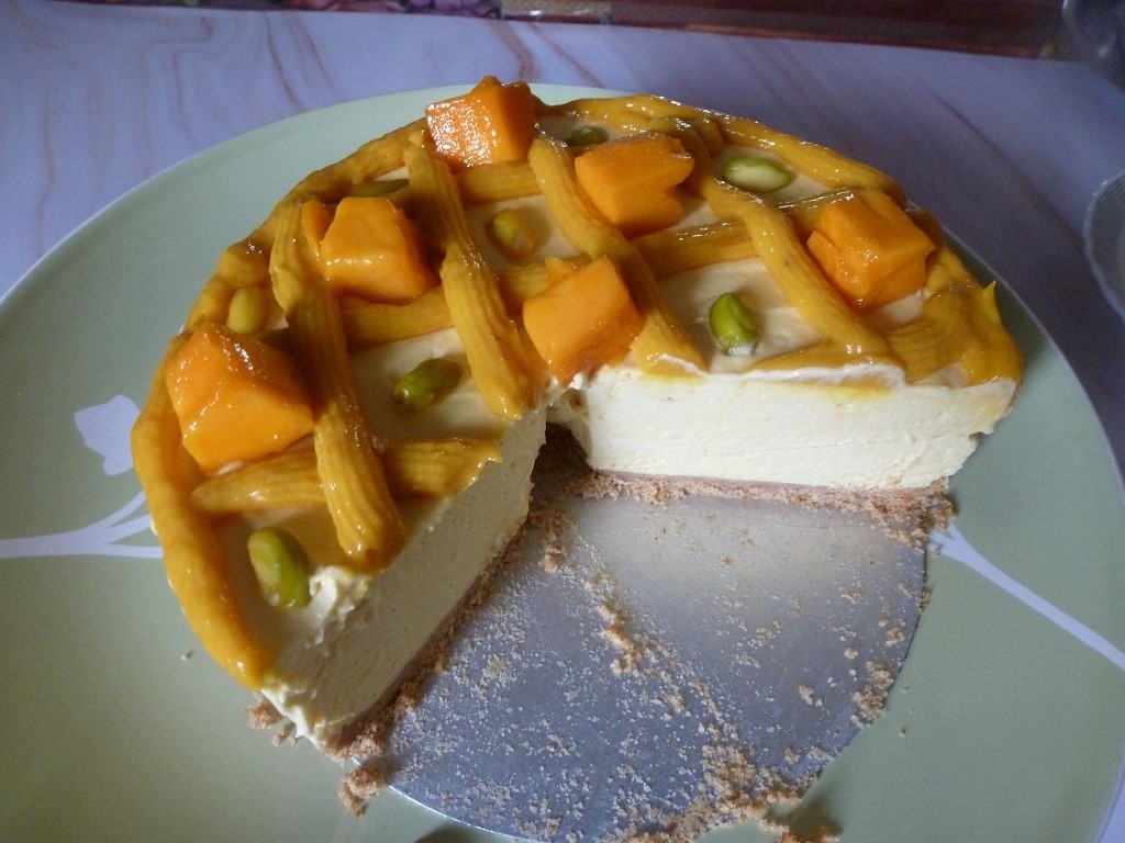No Bake Mango Cheesecake without Gelatine or Agar Agar
