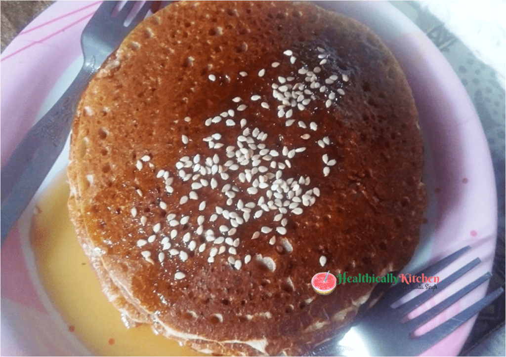 Eggless Multigrain Pancake Recipe (With Buttermilk)