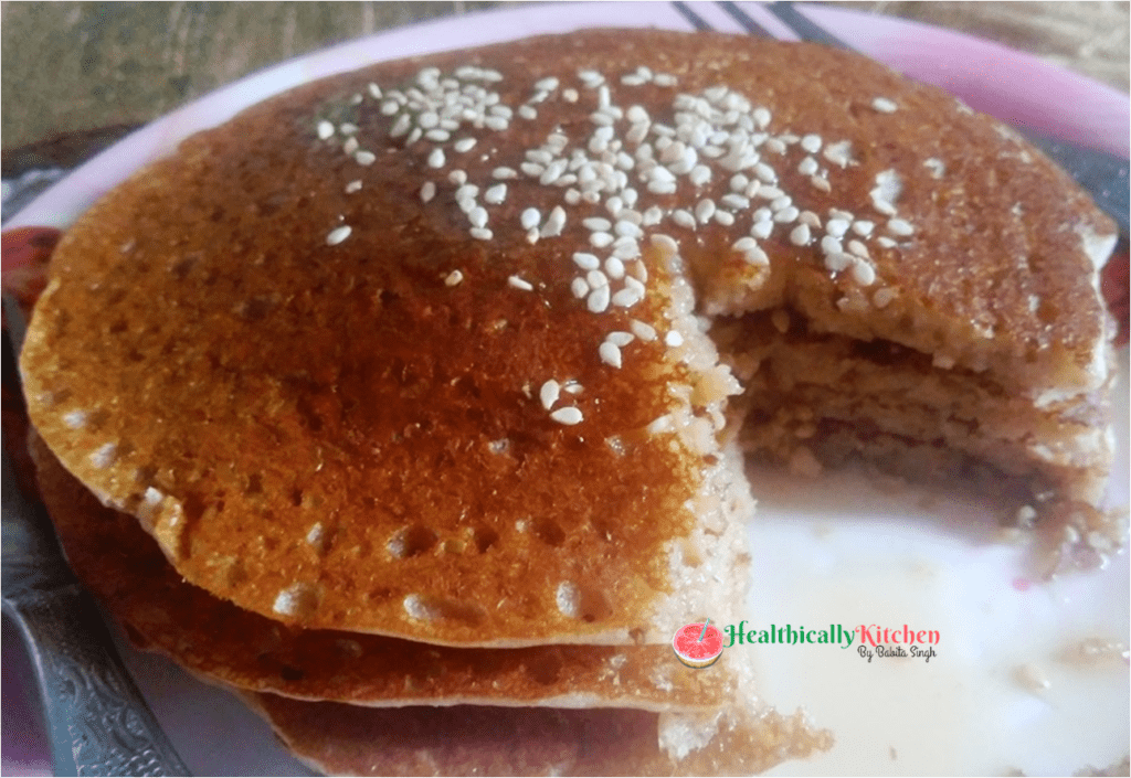 Eggless Multigrain Pancake Recipe (With Buttermilk)