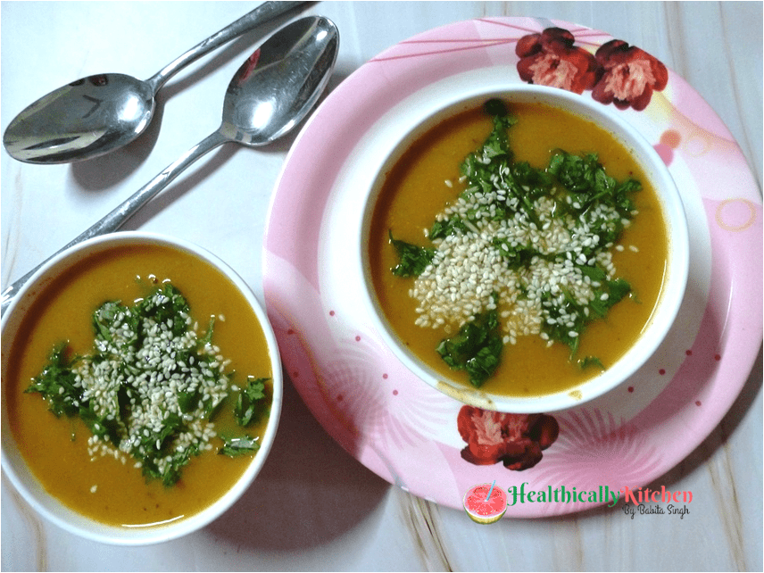 Quick Lauki Carrot Coriander Soup | Healthy Vegetarian Weight Loss Recipes