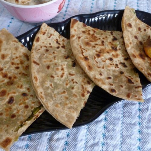 stuffed matar ka paratha